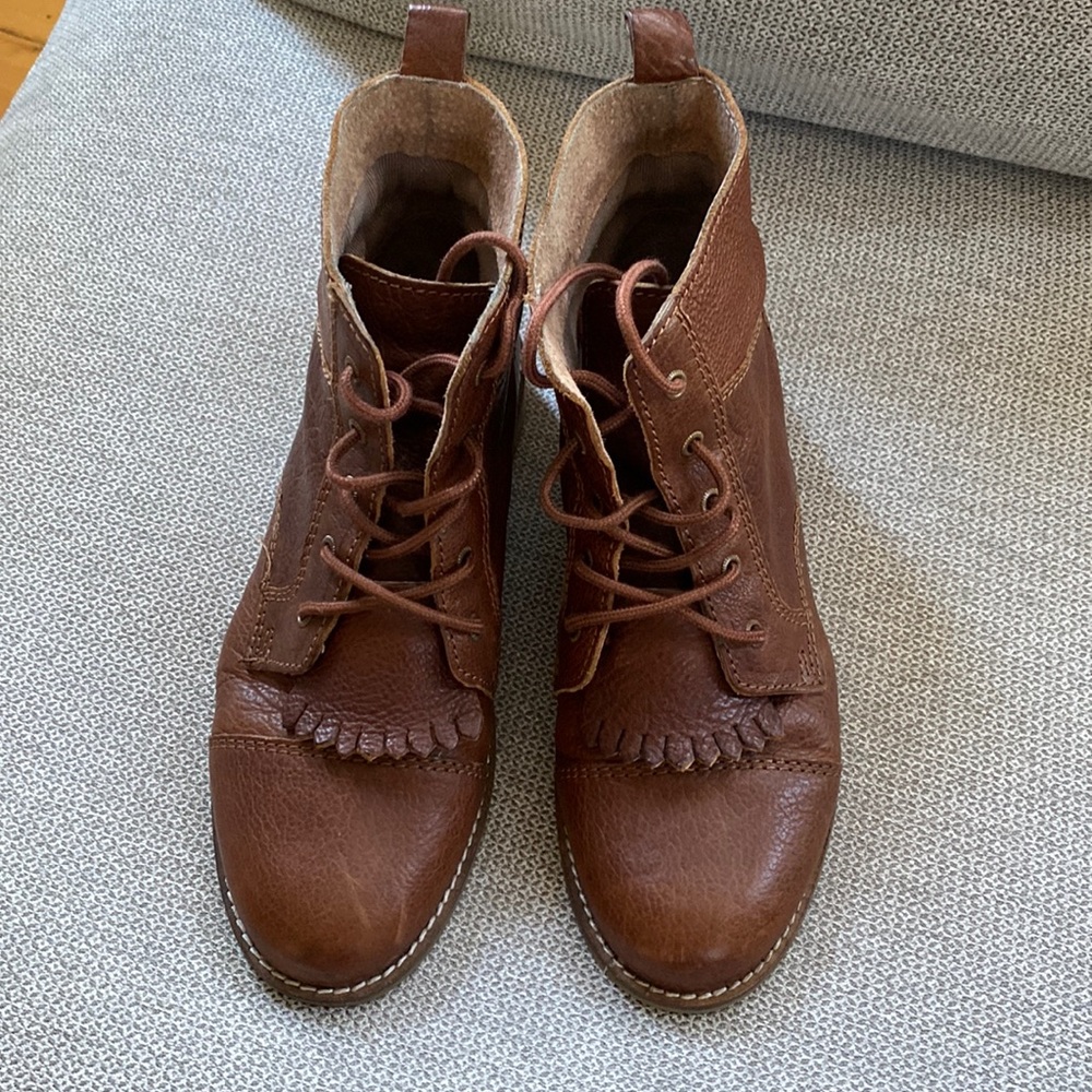 Fat Face Lace Up Bootie with Fringe